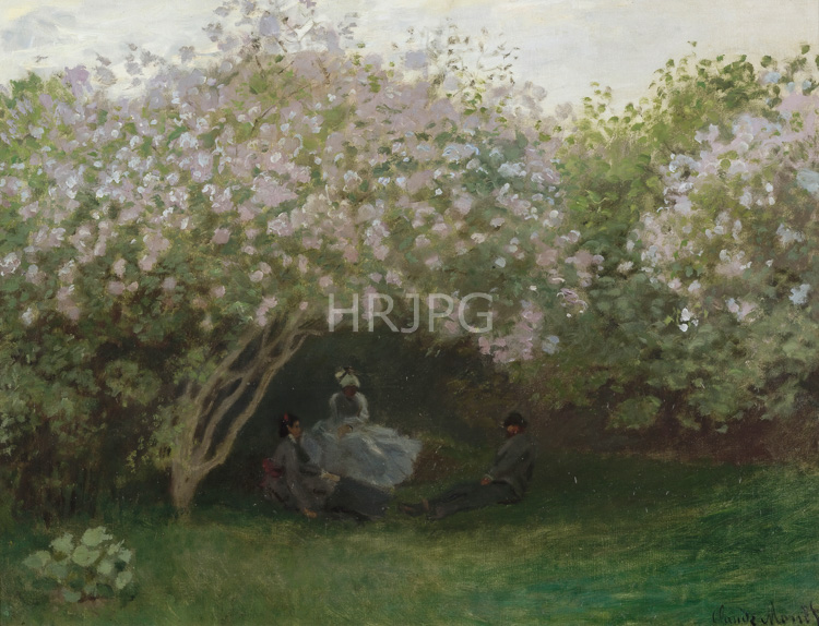 High Resolution: Claude Monet Lilacs Grey Weather 1872 download. | HRJPG.com