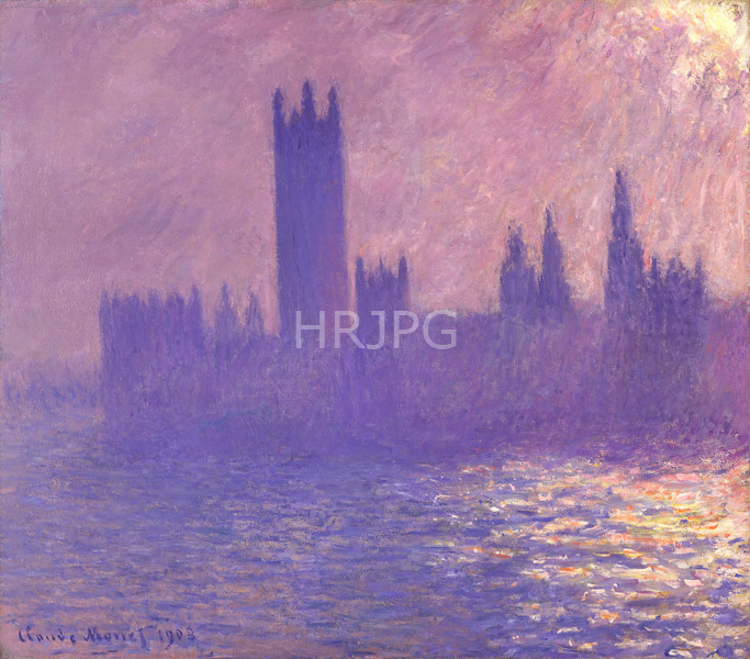 High Resolution: Claude Monet Houses of Parliament Sunlight Effect 1903 download. | HRJPG.com