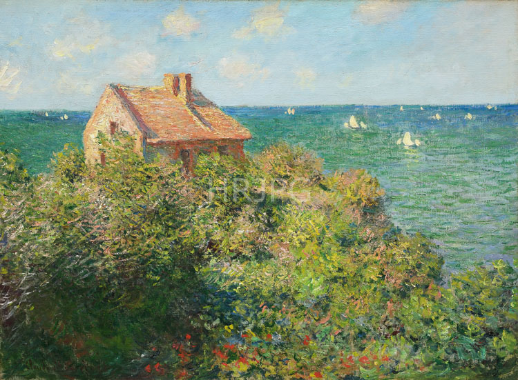 High Resolution: Claude Monet The Fishermans House at Varengeville 1882 download. | HRJPG.com