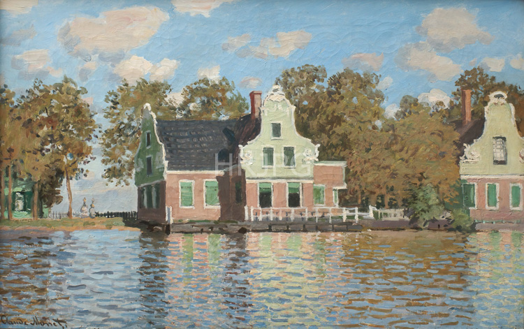 High Resolution: Claude Monet Houses at the Bank of the River Zaan 1871 download. | HRJPG.com