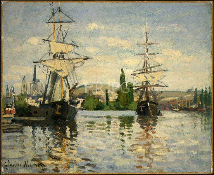 High Resolution: Claude Monet Boats on the Seine 1867 download. | HRJPG.com