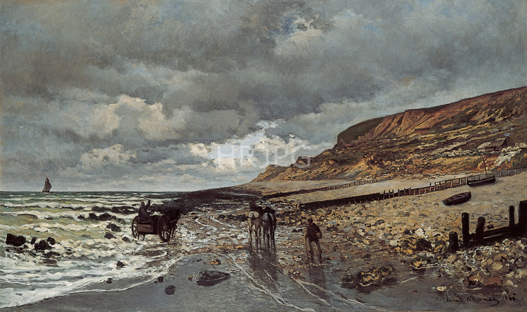 High Resolution: Claude Monet The Pointe de La Heve at Low Tide 1865 download. | HRJPG.com