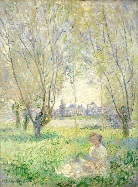 High Resolution: Claude Monet Woman Seated under the Willows 1880 download. | HRJPG.com