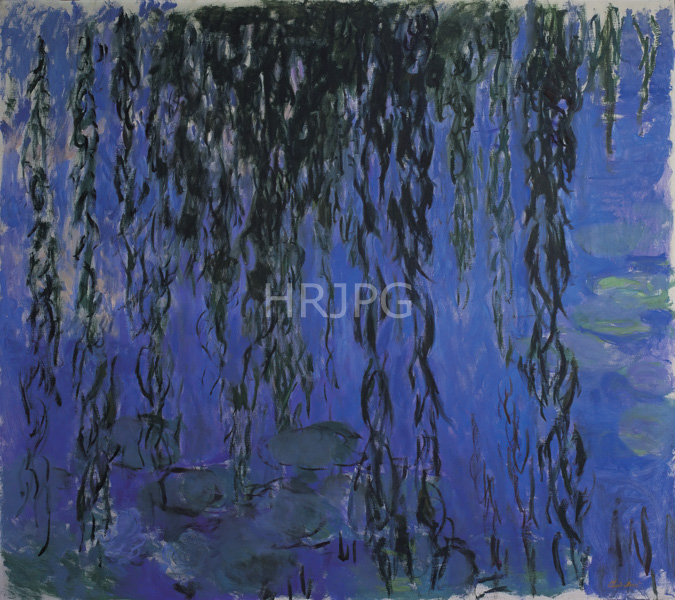High Resolution: Claude Monet Water Lilies and Weeping Willow Branches 1916 download. | HRJPG.com
