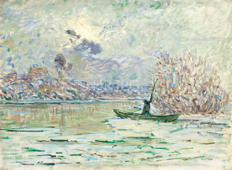 High Resolution: Claude Monet Winter near Lavacourt 1880 download. | HRJPG.com