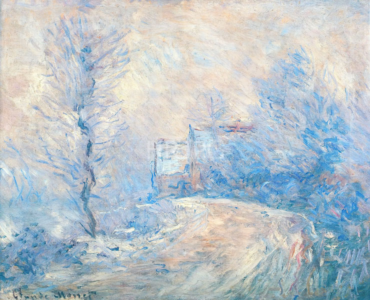 High Resolution: Claude Monet The Entrance to Giverny under the Snow 1885 download. | HRJPG.com