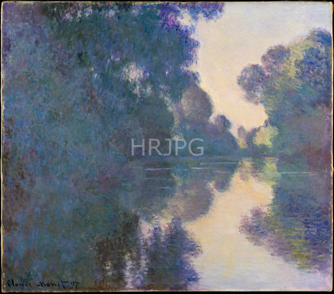 High Resolution: Claude Monet Morning on the Seine near Giverny 1897 download. | HRJPG.com