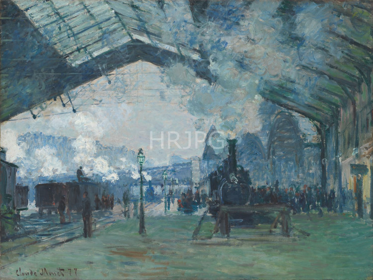 High Resolution: Claude Monet Saint Lazare Station the Normandy Train 1877 download. | HRJPG.com