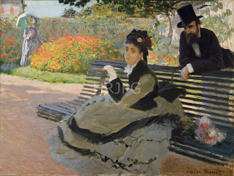 High Resolution: Pierre Auguste Renoir Camille Monet on a Garden Bench 1873 download. | HRJPG.com