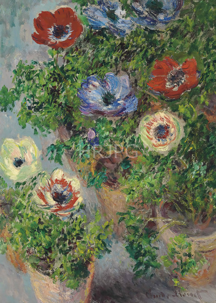 High Resolution: Claude Monet A Pot of Anemones 1885 download. | HRJPG.com