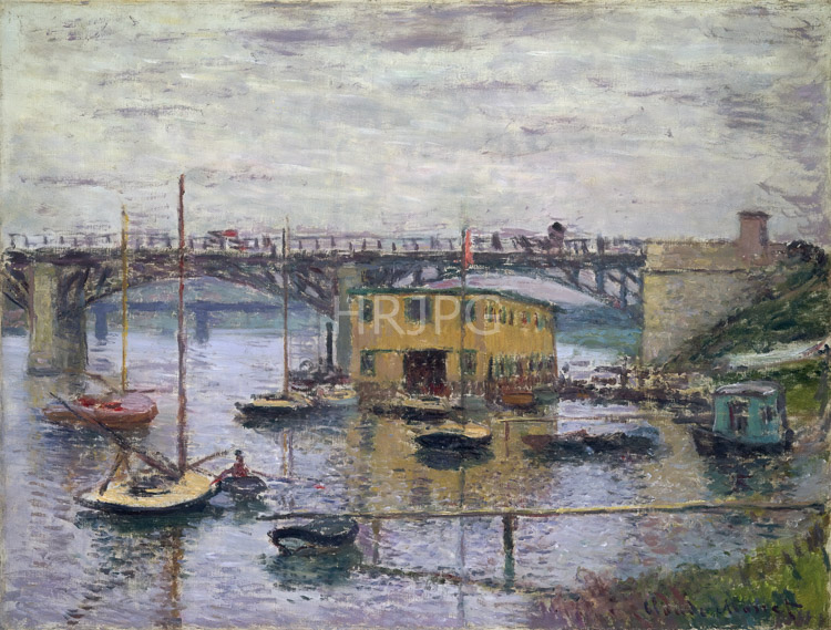 High Resolution: Claude Monet Bridge at Argenteuil on a Gray Day 1876 download. | HRJPG.com