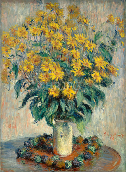 High Resolution: Claude Monet Jerusalem Artichoke Flowers 1880 download. | HRJPG.com