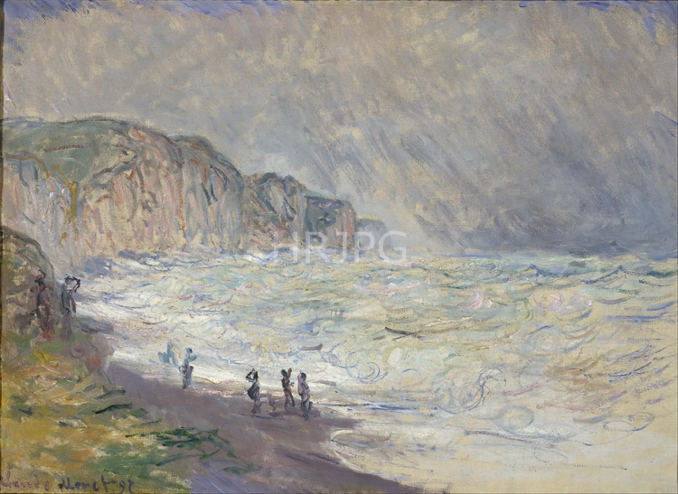 High Resolution: Claude Monet Heavy Sea at Pourville 1897 download. | HRJPG.com