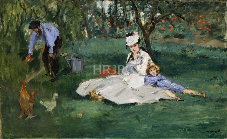 High Resolution: Claude Monet The Monet Family in the Garden 1874 download. | HRJPG.com