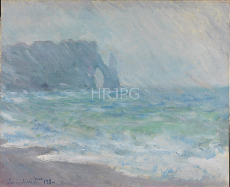 High Resolution: Claude Monet The Manneporte Etretat in the Rain 1886 download. | HRJPG.com
