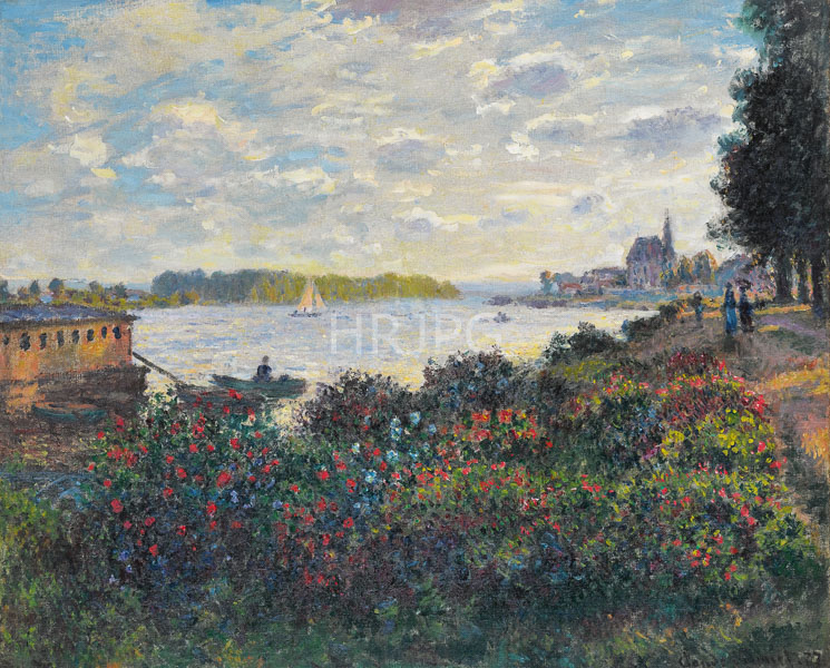 High Resolution: Claude Monet The Seine at Argenteuil Flowers on the Banks 1877 download. | HRJPG.com