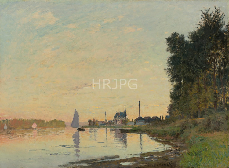 High Resolution: Claude Monet The Seine at Petit Gennevilliers Sunset 1874 download. | HRJPG.com