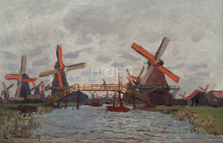 High Resolution: Claude Monet Windmills at Westzijderveld near Zaandam 1871 download. | HRJPG.com