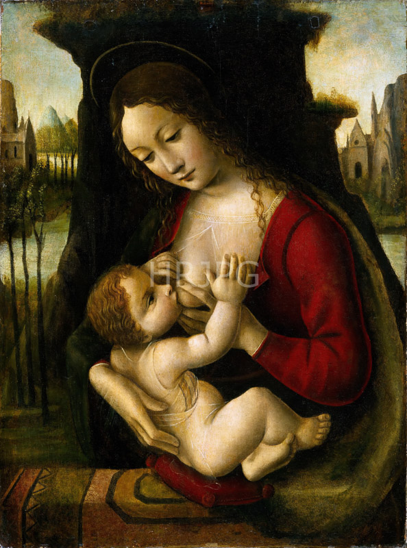 High Resolution: The Virgin and Child-Follower of Leonardo da Vinci-1490-1515 download. | HRJPG.com