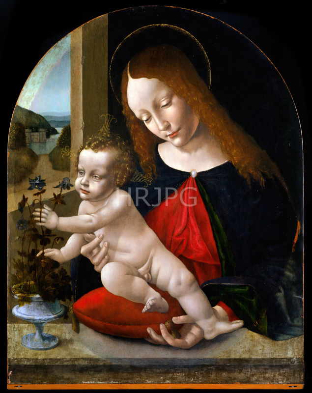 High Resolution: Madonna and Child with a Columbine-Giampietrino-c 1515 download. | HRJPG.com