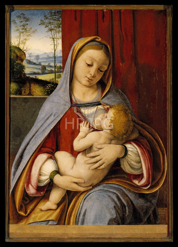High Resolution: Virgin Nursing the Christ Child-Andrea Solario-c 1515-1520 download. | HRJPG.com