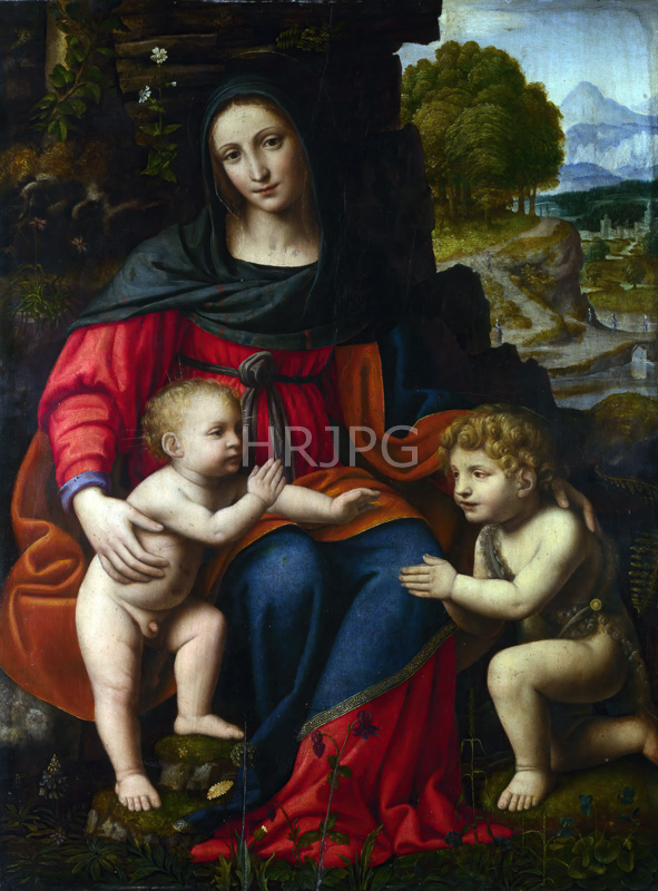 High Resolution: The Virgin and Child with Saint John the Baptist-Bernardino Luini-c 1510-1515 download. | HRJPG.com