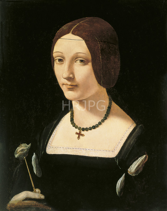 High Resolution: Portrait of a Lady as Saint Lucy-Giovanni Antonio Boltraffio-c 1500 download. | HRJPG.com