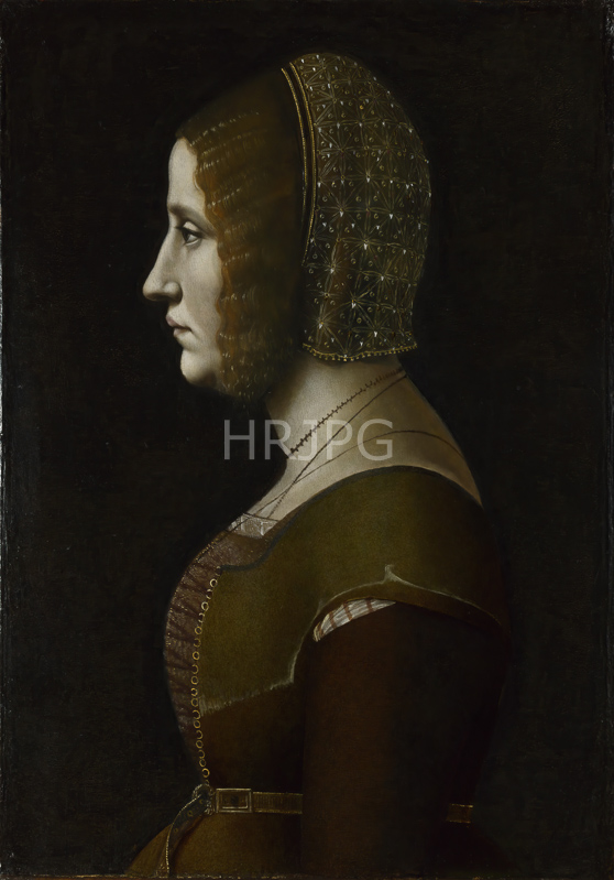 High Resolution: Profile Portrait of a Lady-Giovanni Ambrogio de Predis-c 1490-1500 download. | HRJPG.com
