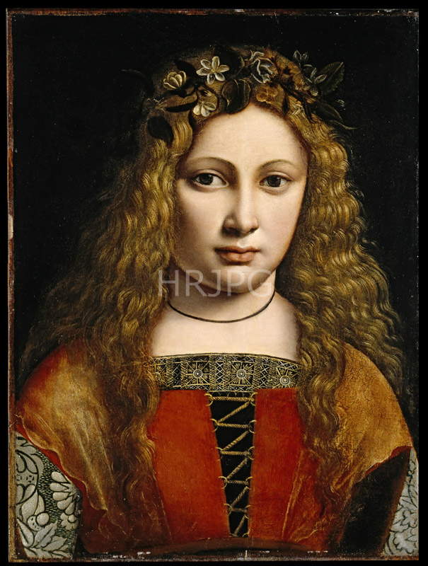 High Resolution: Portrait of a Youth Crowned with Flowers-Giovanni Antonio Boltraffio-c 1490-1500 download. | HRJPG.com
