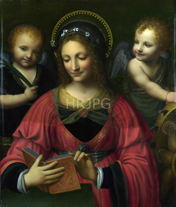 High Resolution: Saint Catherine between Two Angels-Bernardino Luini-c 1527-1530 download. | HRJPG.com