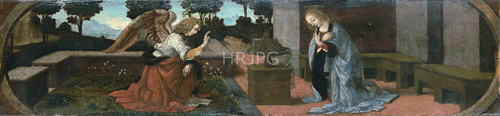 High Resolution: The Annunciation-Leonardo da Vinci or Lorenzo di Credi-c 1475-1478 download. | HRJPG.com