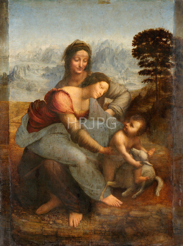 High Resolution: The Virgin and Child with Saint Anne-Leonardo da Vinci-c 1503-1519 download. | HRJPG.com