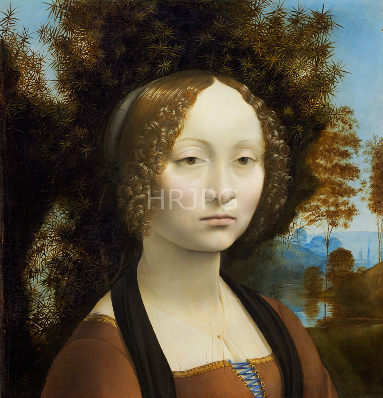 High Resolution: Ginevra de Benci-Leonardo da Vinci-c 1474-1478 download. | HRJPG.com