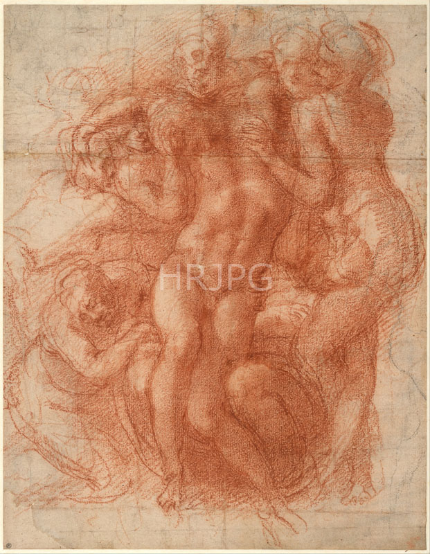 High Resolution: Study for a Pieta Lamentation-Michelangelo Buonarroti-c 1530 download. | HRJPG.com