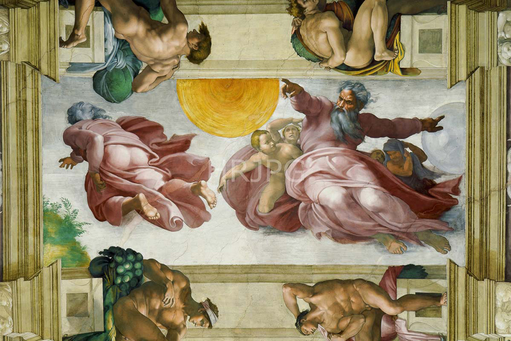 High Resolution: The Creation of the Sun Moon and Planets-Michelangelo Buonarroti-1508 1512 download. | HRJPG.com