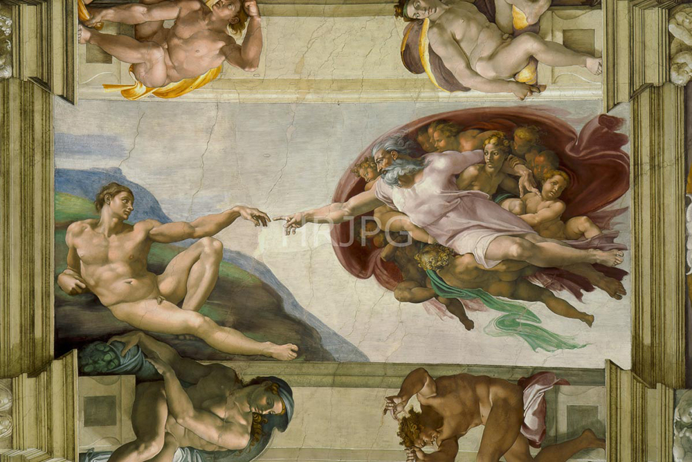 High Resolution: The Creation of Adam-Michelangelo Buonarroti-1508 1512 download. | HRJPG.com