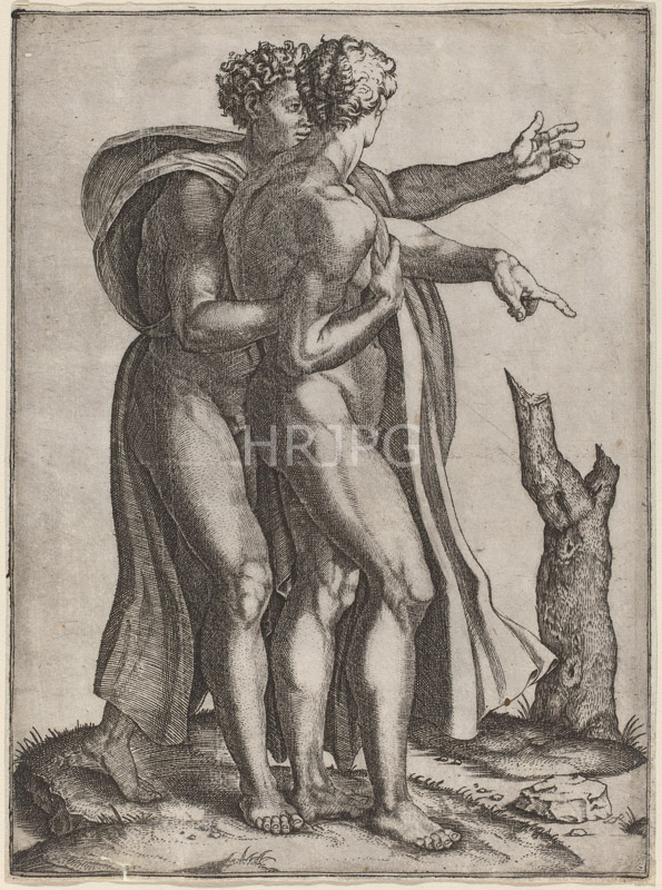 High Resolution: The Two Sons of Noah-Marcantonio Raimondi after Michelangelo-c 1510 1520 download. | HRJPG.com