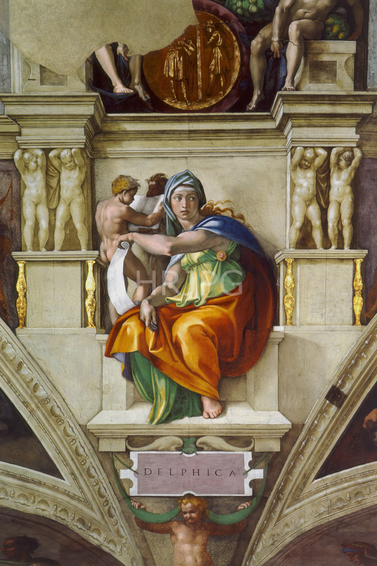 High Resolution: Delphic Sibyl-Michelangelo Buonarroti-1508 1512 download. | HRJPG.com