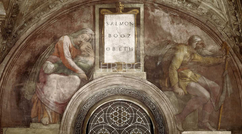 High Resolution: Salmon Boaz and Obed Ancestors of Christ-Michelangelo Buonarroti-c 1511 1512 download. | HRJPG.com