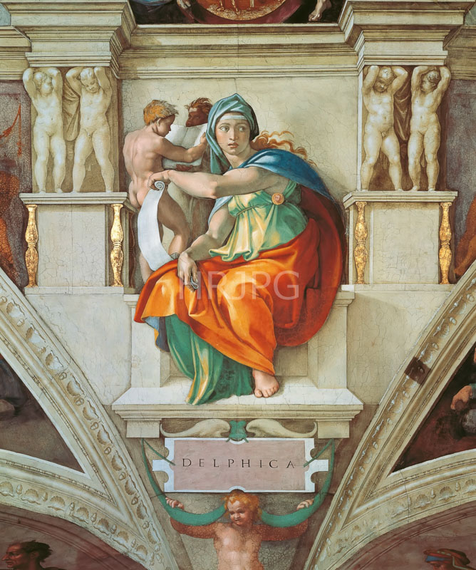 High Resolution: Delphic Sibyl-Michelangelo Buonarroti-1508 1512 download. | HRJPG.com