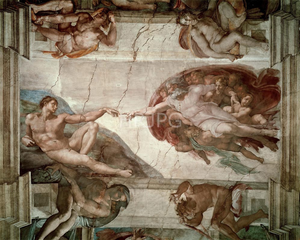 High Resolution: The Creation of Adam-Michelangelo Buonarroti-1508 1512 download. | HRJPG.com