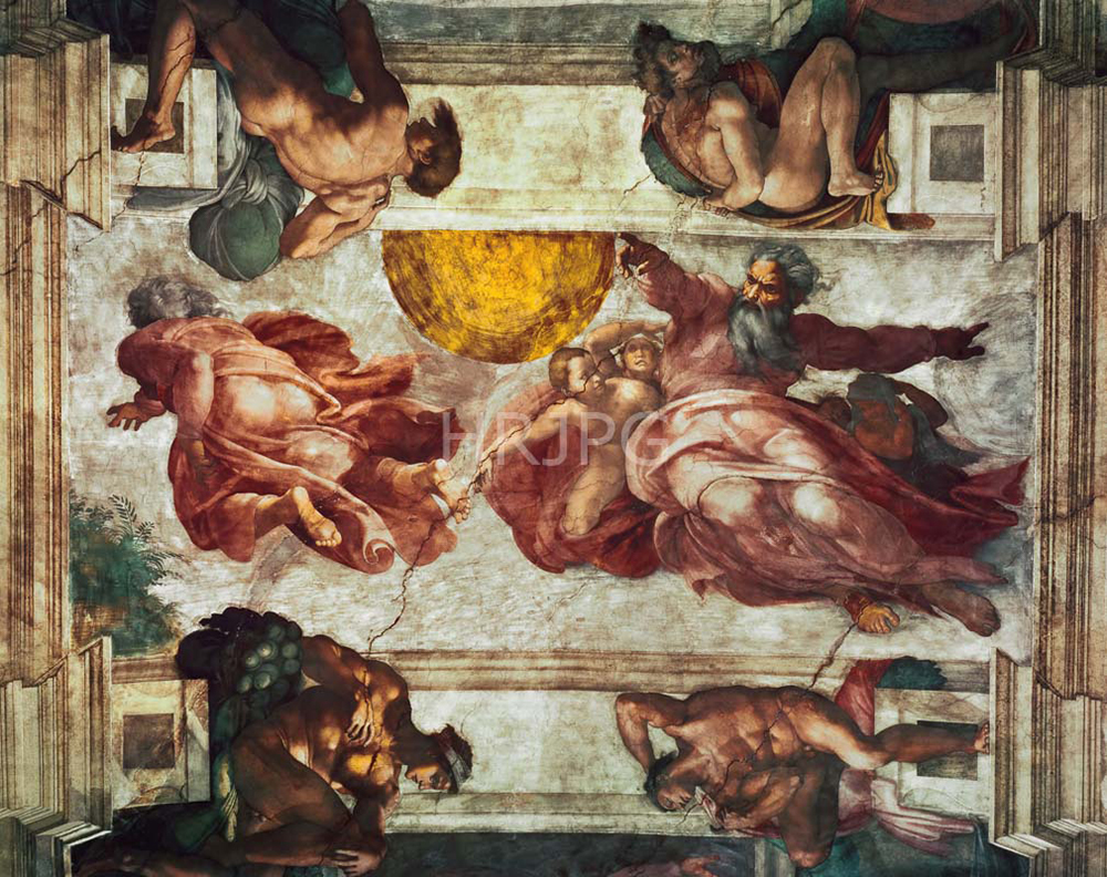 High Resolution: The Creation of the Sun Moon and Plants-Michelangelo Buonarroti-1508 1512 download. | HRJPG.com