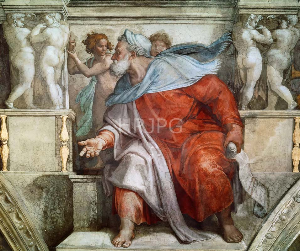 High Resolution: The Prophet Ezekiel-Michelangelo Buonarroti-1508 1512 download. | HRJPG.com