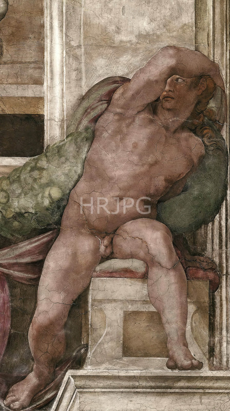 High Resolution: Ignudo right of Isaiah-Michelangelo Buonarroti-1508 1512 download. | HRJPG.com