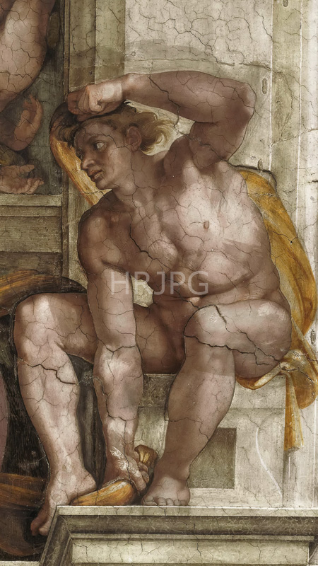 High Resolution: Ignudo 09-Michelangelo Buonarroti-1508 1512 download. | HRJPG.com