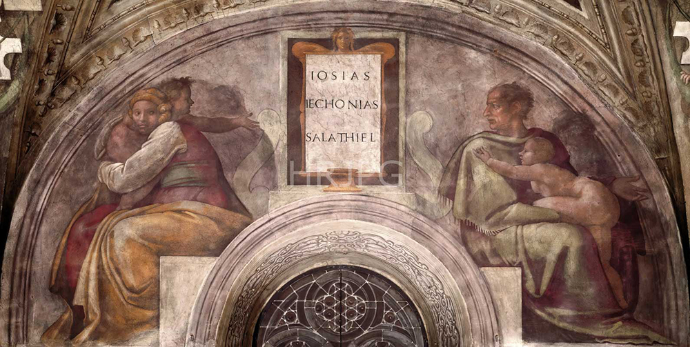 High Resolution: Ancestors of Christ Josias Jechonias and Salathiel-Michelangelo Buonarroti-c 1511 1512 download. | HRJPG.com