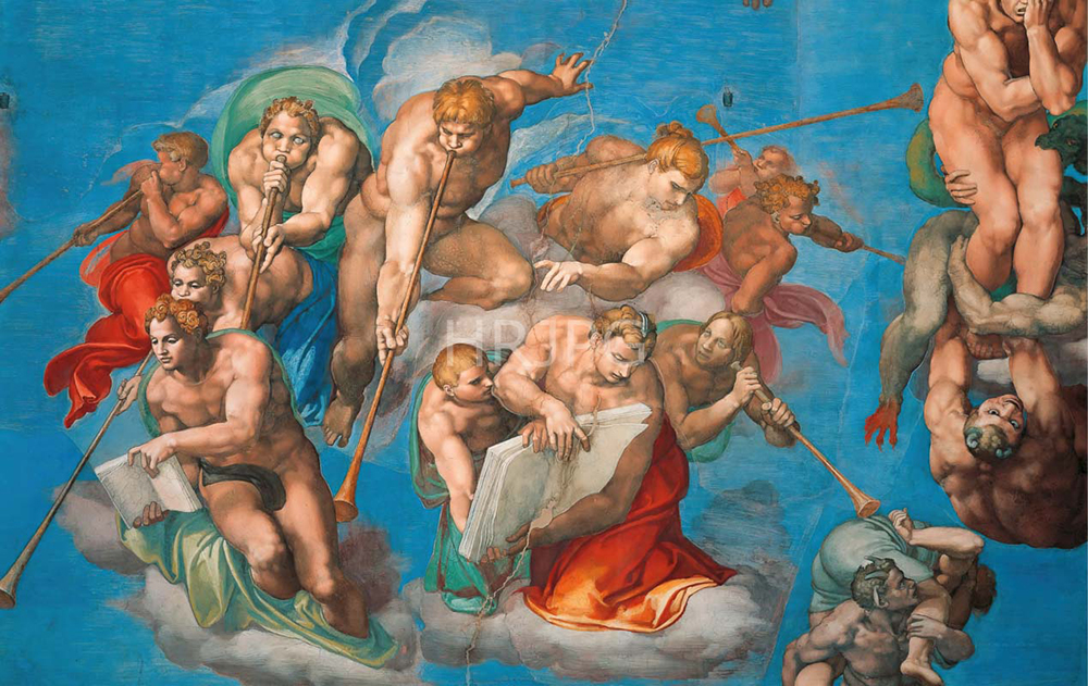 High Resolution: The Last Judgment Angels with Trumpets-Michelangelo Buonarroti-1536 1541 download. | HRJPG.com
