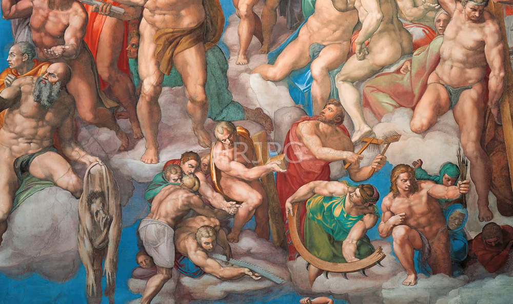 High Resolution: The Last Judgment Detail with St Bartholomew and St Catherine-Michelangelo Buonarroti-1536 1541 download. | HRJPG.com