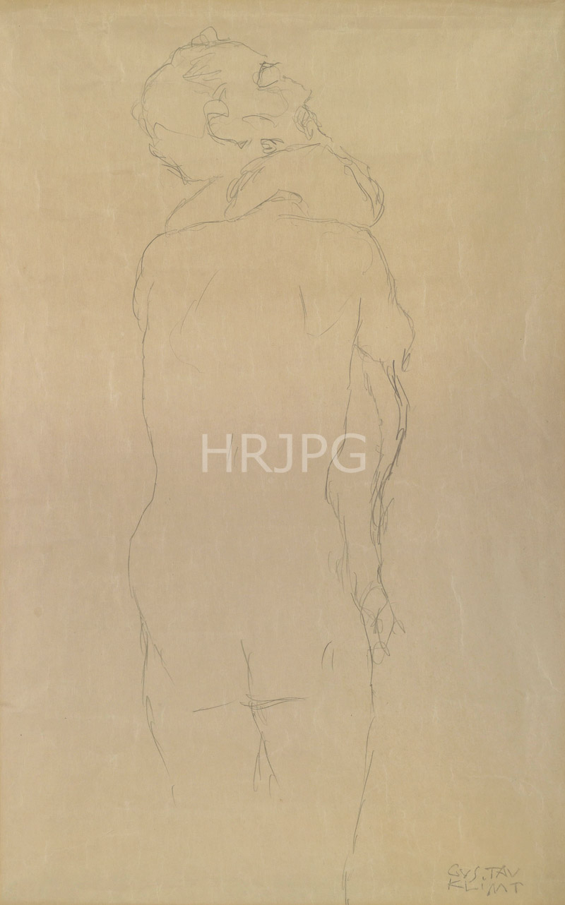 High Resolution: 800523-Adam and Eve Study-Gustav Klimt-c 1917 1918 download. | HRJPG.com