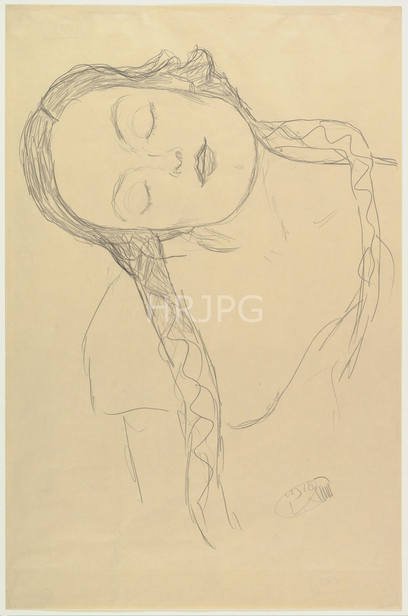 High Resolution: 800527-Half figure of a Young Woman-Gustav Klimt-1918 download. | HRJPG.com